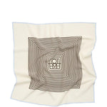Foulard con stampa monogram in avorio 