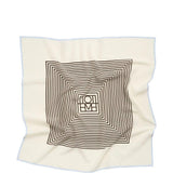 Foulard con stampa monogram in avorio 