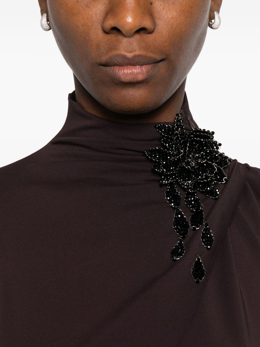 Abito mini con cut-out in marrone Amen - donna 