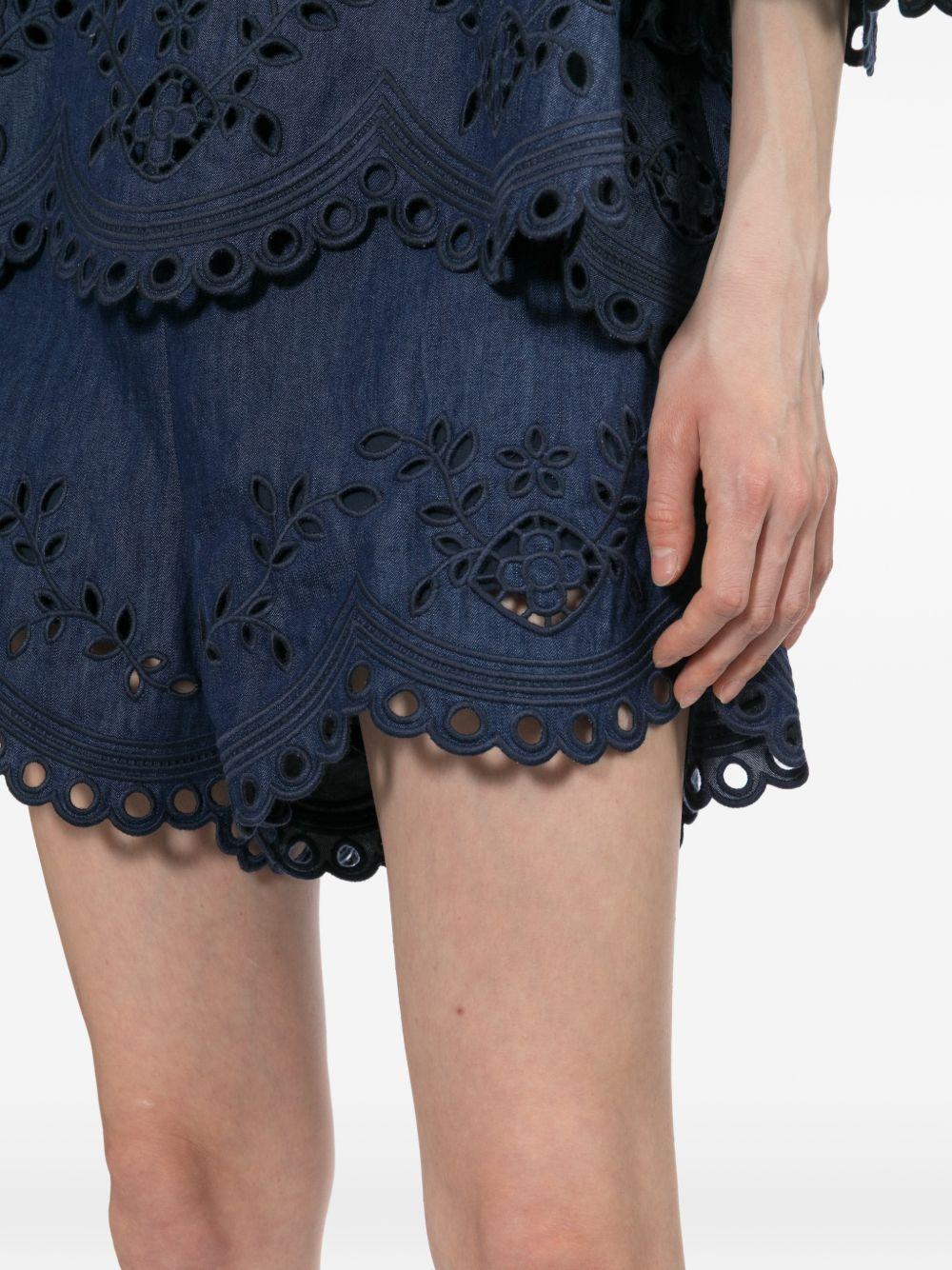 Shorts mahon con ricamo in blu Zimmermann - donna 