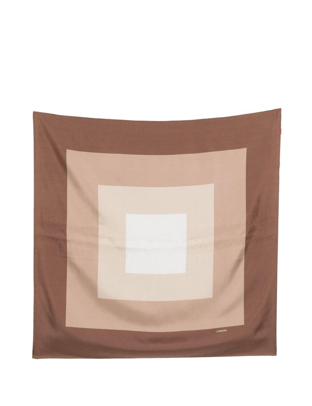 Sciarpa geometrica quadrata in marrone Lardini - uomo 