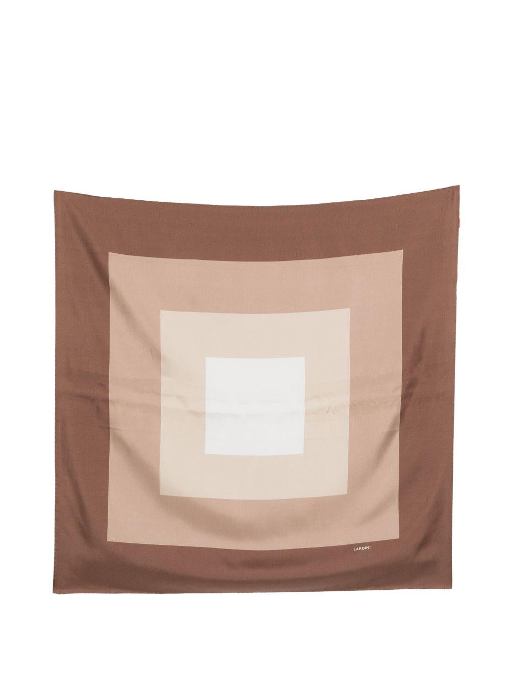 Sciarpa geometrica quadrata in marrone Lardini - uomo 