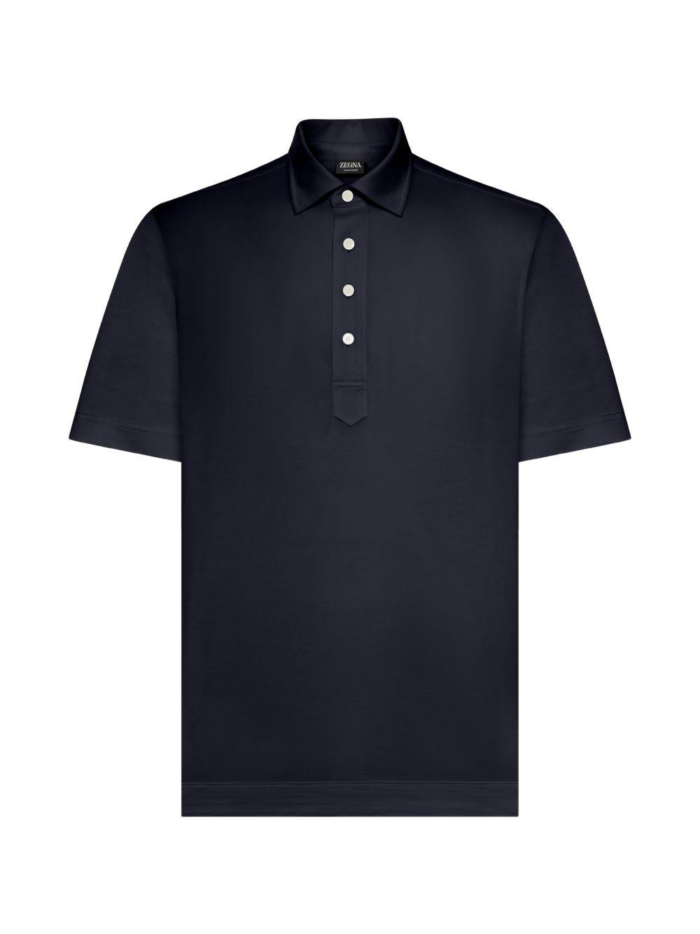 Polo con bottoni in blu Zegna - uomo 