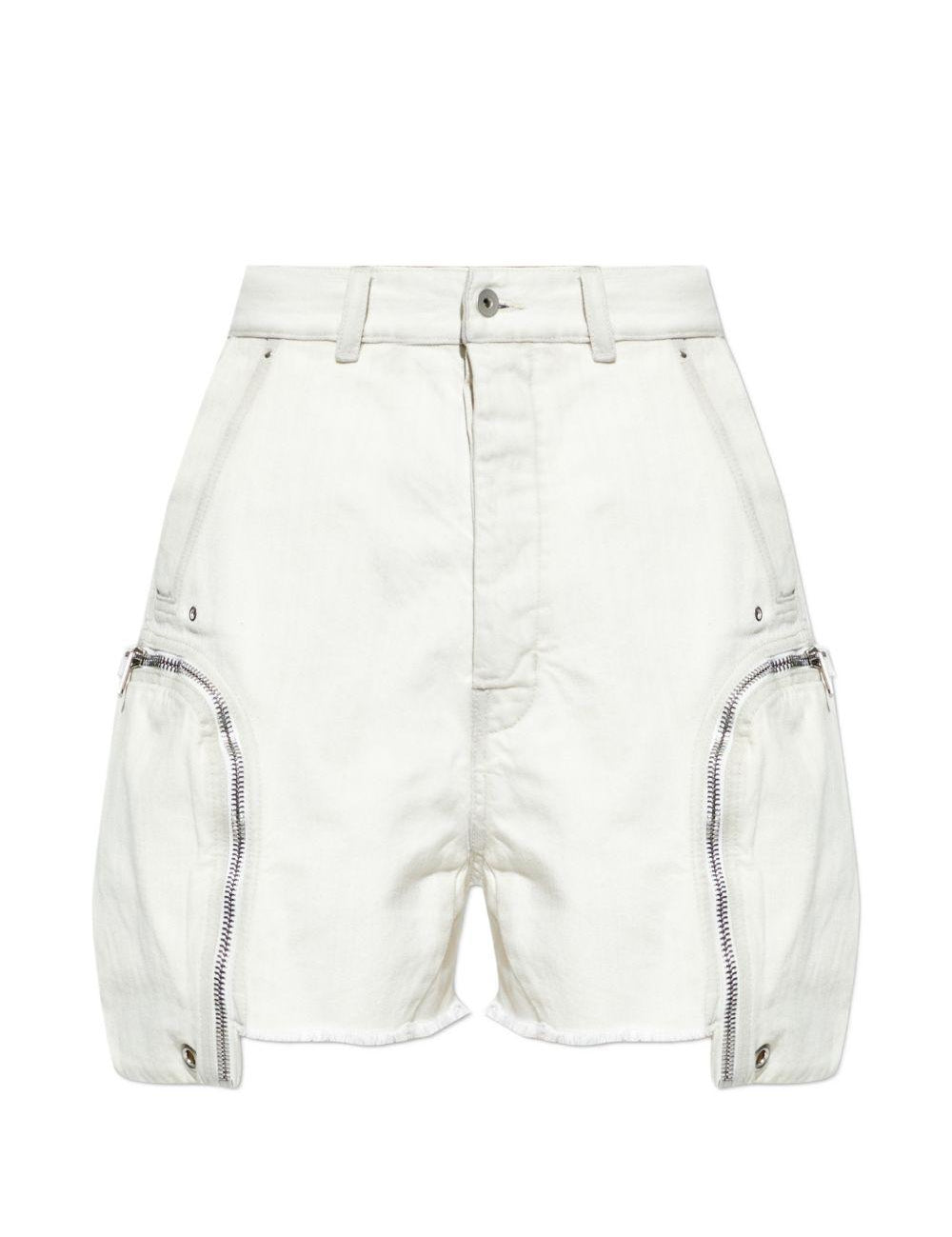 Shorts bauhaus con bordi sfilacciati in bianco Rick owens drkshdw - uomo 