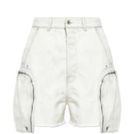 Shorts bauhaus con bordi sfilacciati in bianco Rick owens drkshdw - uomo 