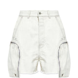 Shorts bauhaus con bordi sfilacciati in bianco Rick owens drkshdw - uomo 