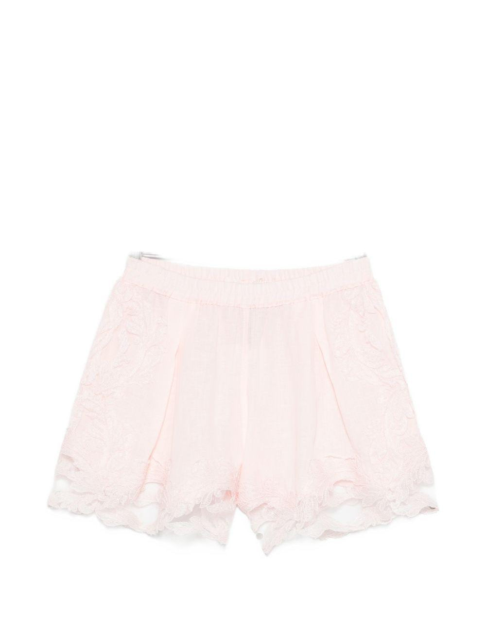 Pantaloncini con bordo in pizzo in rosa Maurizio - donna 