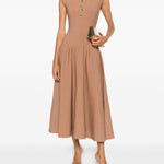 Abito midi con desigh svasato in marrone Roland mouret - donna 