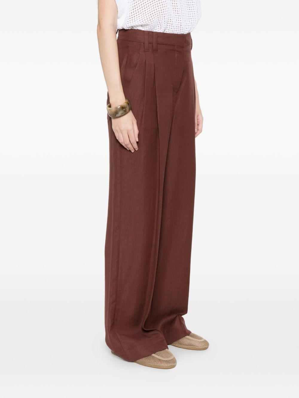 Pantaloni plissé in marrone Brunello cucinelli - uomo 