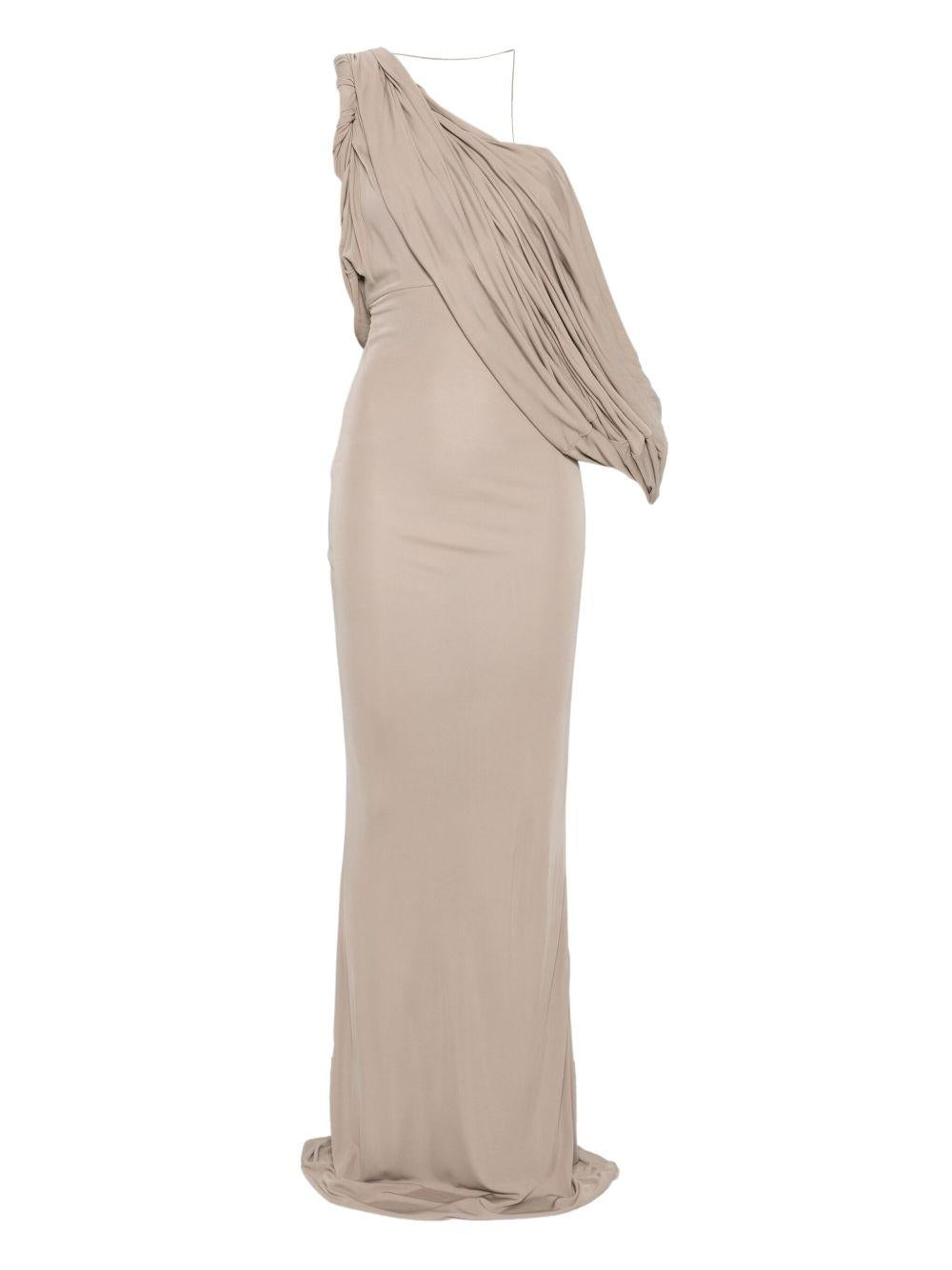 Abito monospalla drappeggiato in beige Christopher esber - donna 