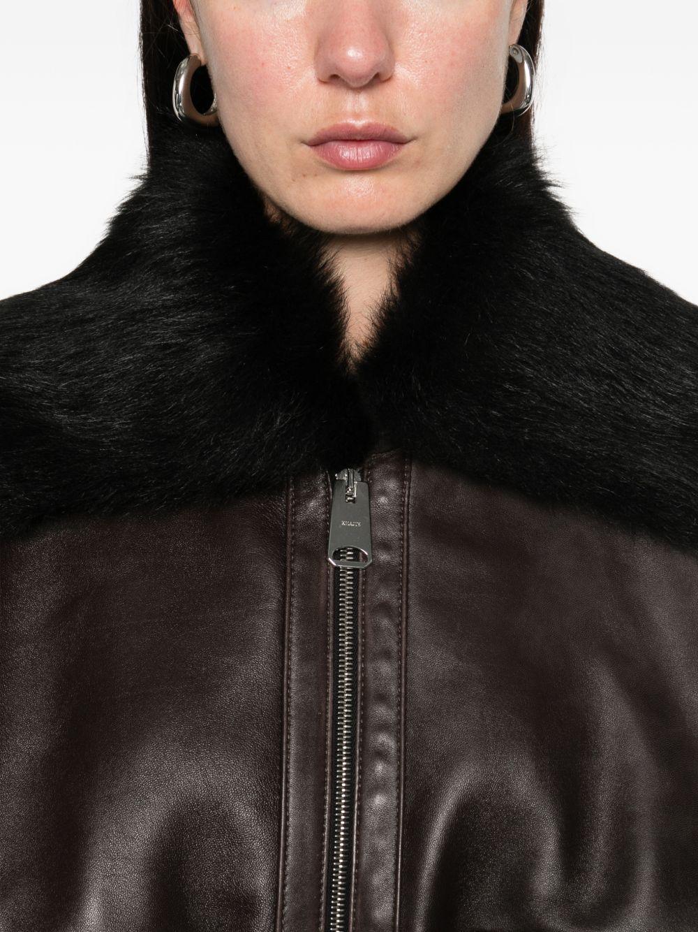 Giacca con colletto in pelliccia in marrone Khaite - donna 