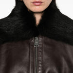 Giacca con colletto in pelliccia in marrone Khaite - donna 