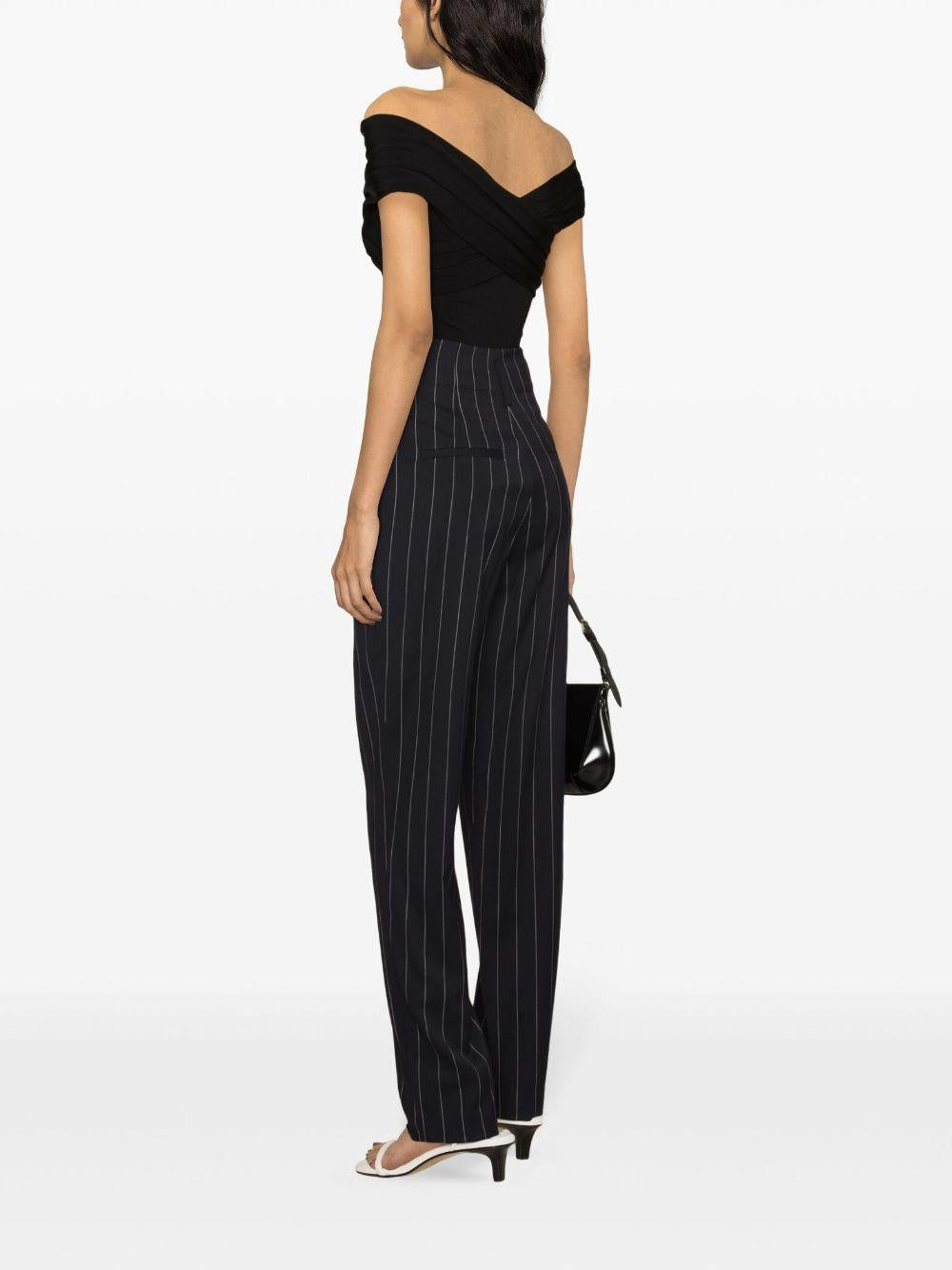 Pantaloni Horacia gessati affusolati in blu - donna 