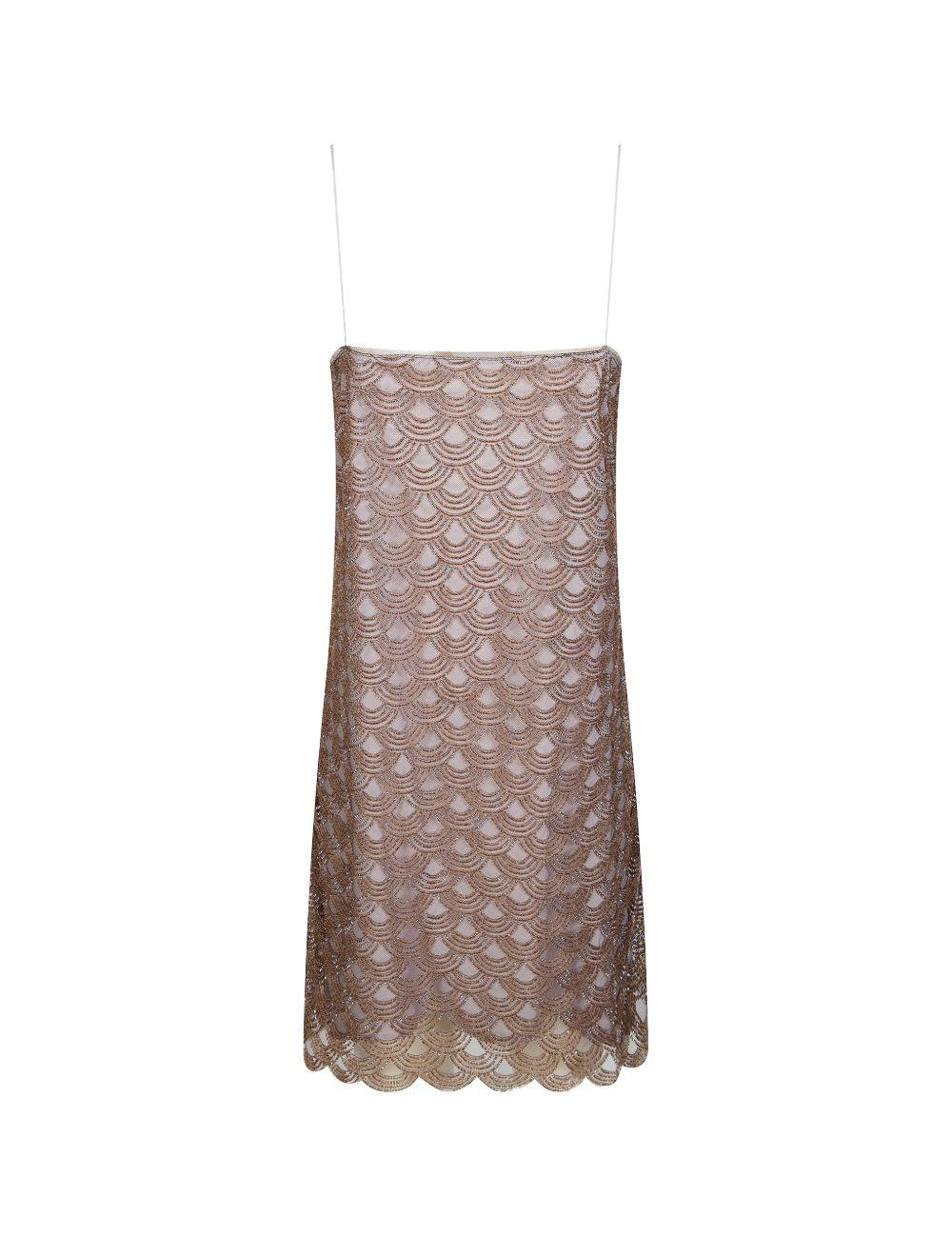 Abito mini con spalline sottili in oro ROTATE - donna 