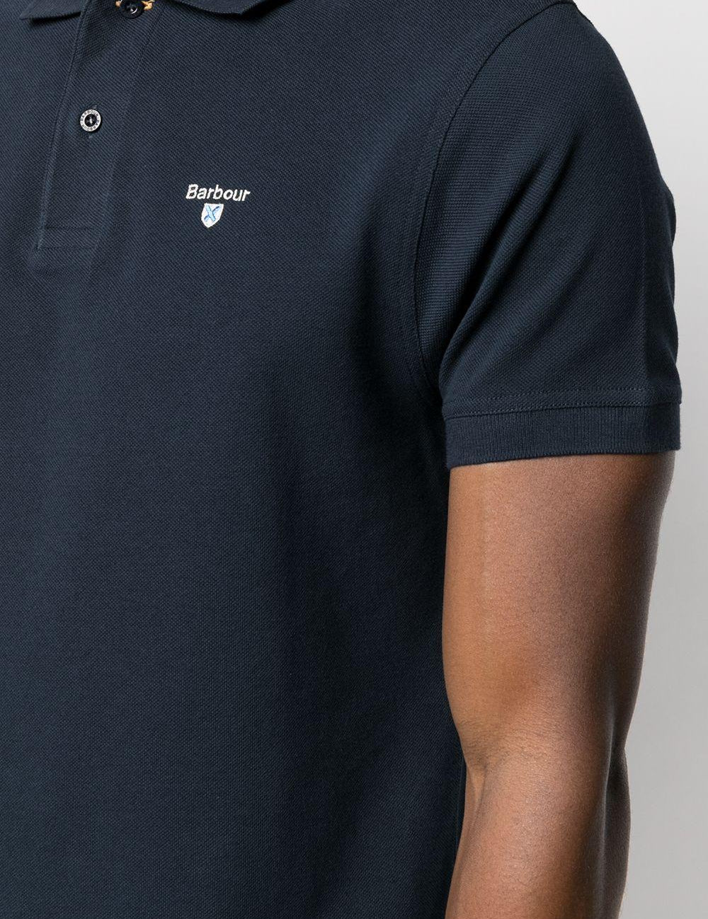 Polo con logo in blu - BARBOUR uomo 