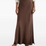 Gonna maxi con spacco in marrone Brunello cucinelli - donna 