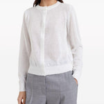 Cardigan con chiusura nascosta in bianco Brunello cucinelli - donna 