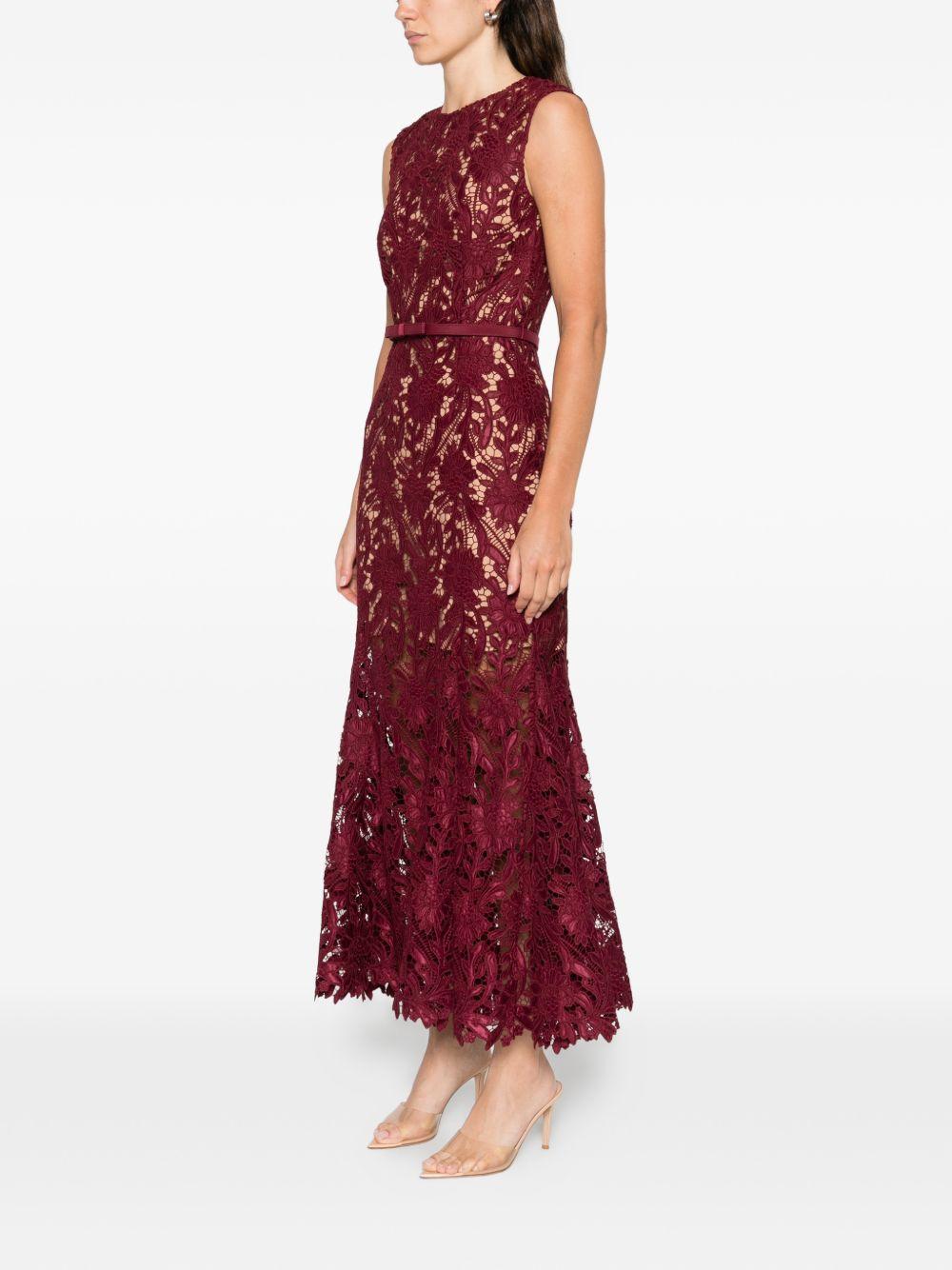 Abito midi smanicato in bordeaux Self-Portrait - donna 