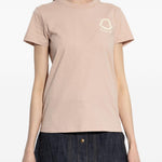 T-shirt con logo applicato in rosa Moncler - uomo 