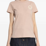 T-shirt con logo applicato in rosa Moncler - uomo 