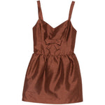 Abito corto con fiocco in marrone SHUSHU/TONG - donna 