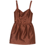 Abito corto con fiocco in marrone SHUSHU/TONG - donna 