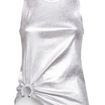 Top con orlo asmmetrico in argento Rabanne - donna 