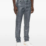 Jeans con lavaggio acido in blu Purple - uomo 