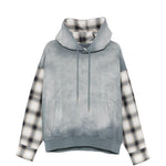 Felpa con maniche a quadri in grigio Feng chen wang - uomo 