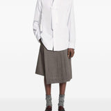 Camicia con dettaglio cravatta in cotone bianco 
