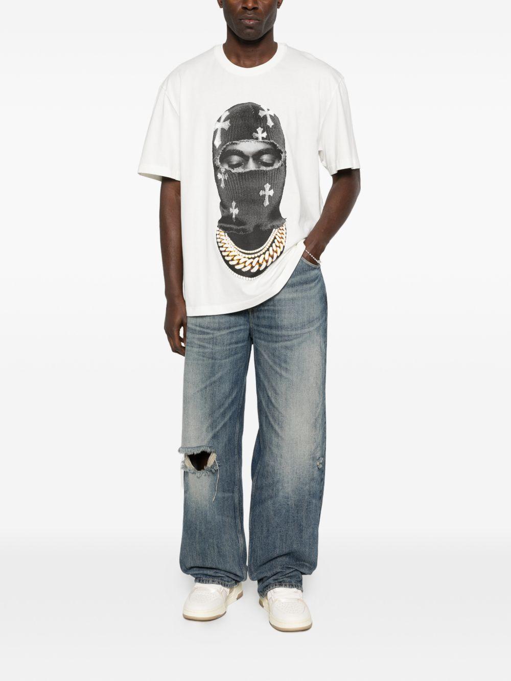 T-shirt con stampa Mask Crosses in bianco Ih nom uh nit - uomo 