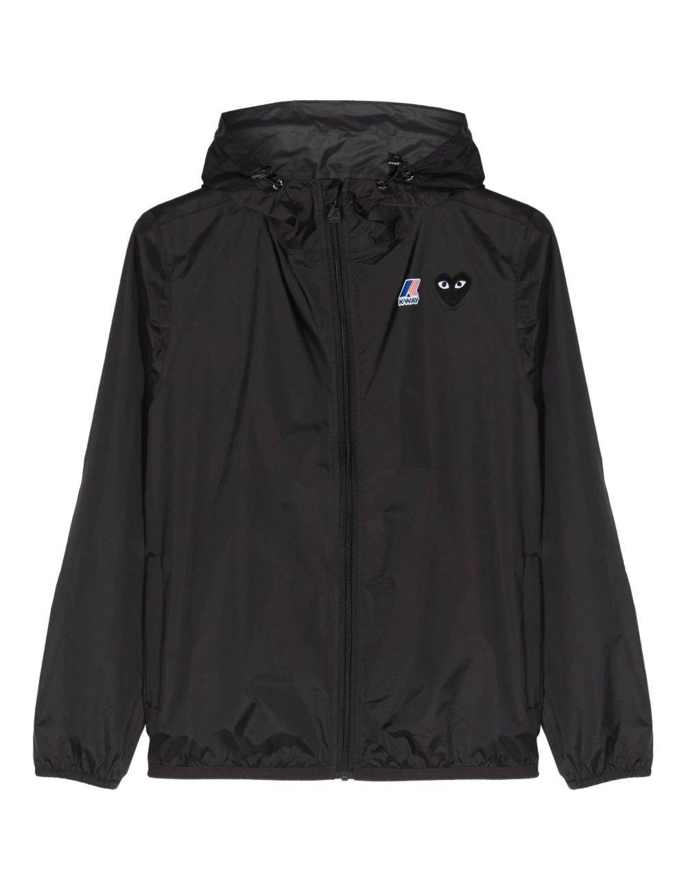 K-Way con cappuccio e logo in nero Comme des garcons play x k-way - unisex 