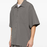 Camicia con taschino sul petto a fantasia gessata in grigio Song for the mute - uomo 