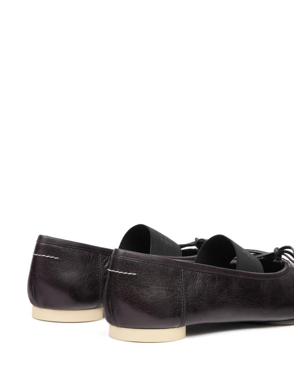 Ballerina con elastico con logo in nero Mm6 maison margiela - donna 