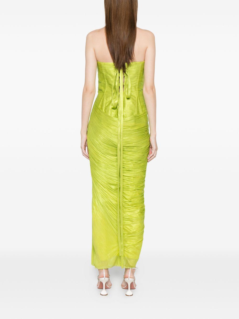 Abito midi senza spalline ruby in verde Maria lucia hohan - donna 
