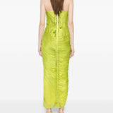Abito midi senza spalline ruby in verde Maria lucia hohan - donna 