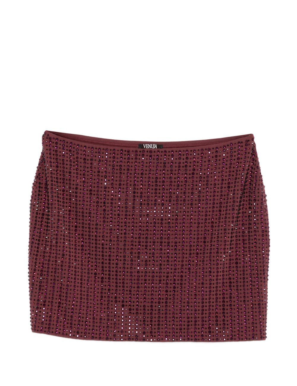 Minigonna con cristalli in bordeaux Venuja - donna 