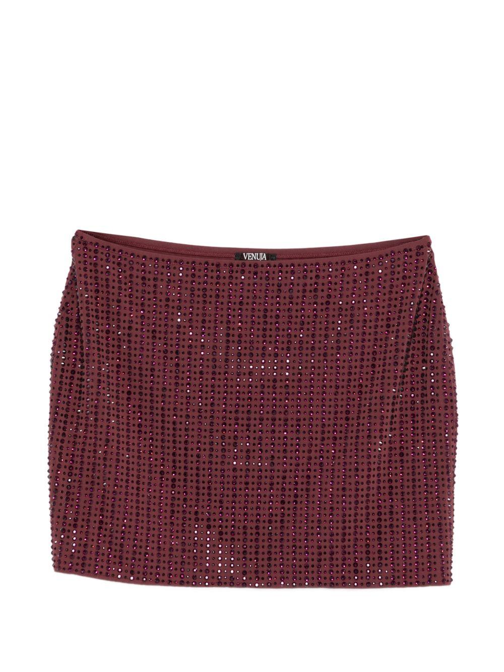 Minigonna con cristalli in bordeaux Venuja - donna 