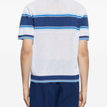 Polo traforata in bianco e blu Casablanca - uomo 