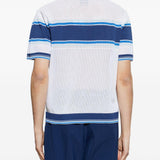Polo traforata in bianco e blu Casablanca - uomo 