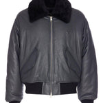 Giacca bomber in pelle in grigio Ami paris - uomo 