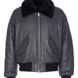 Giacca bomber in pelle in grigio Ami paris - uomo 