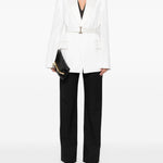 Blazer con revers a lancia con cintura in bianco Victoria beckham - donna 