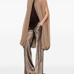 Mantella luxor in seta in beige Rick Owens - donna 