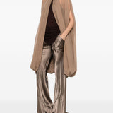 Mantella luxor in seta in beige Rick Owens - donna 