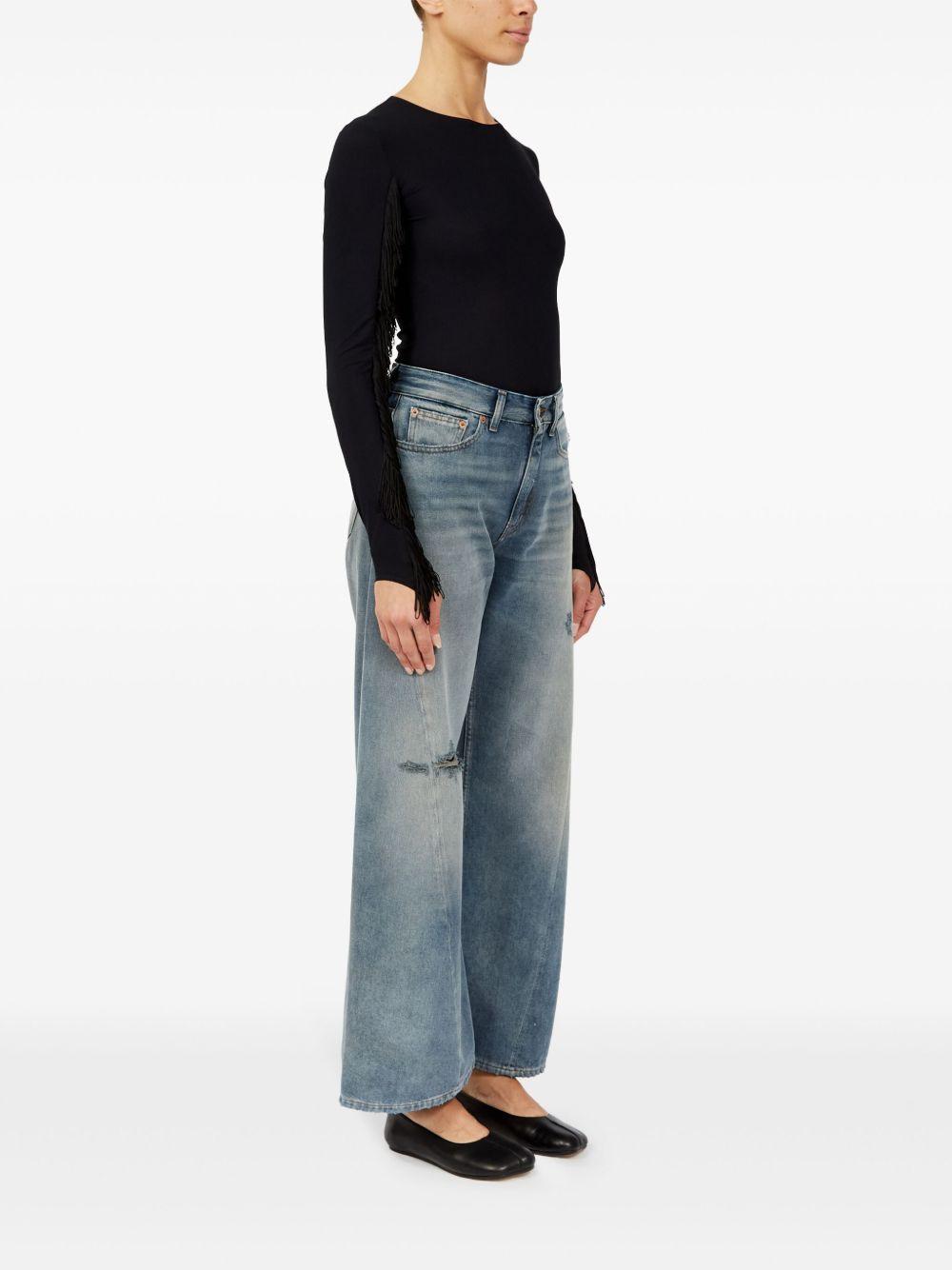 Jeans a gamba ampia con effetto vissuto in blu Mm6 maison margiela - donna 