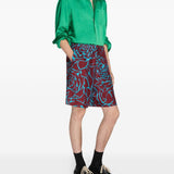 Shorts con stampa floreale piperi  in bordeaux 