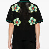 Camicia in maglia con ricamo floreale in nero  Casablanca - uomo 