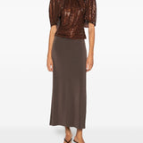 Top arricciato decorato con paillettes 