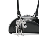 Borsa a spalla con charm in nero Self-portrait - donna 